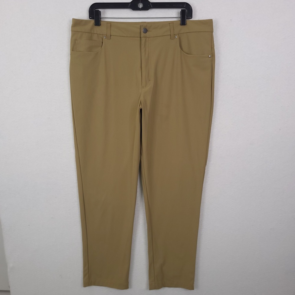 VRST Limitless Slim Fit 5-Pocket Pants Mens 38x32 Tan Khaki Golf Performance